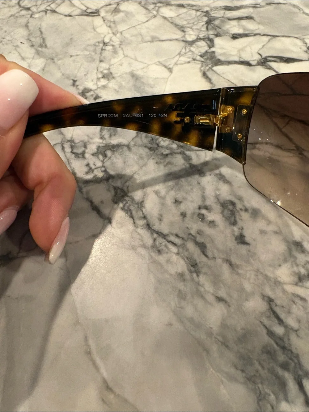 Prada Tortoiseshell Shield Sunglasses with Brown Gradient Lenses